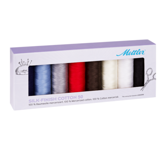 Image of a SILK-FINISH COTTON, kit of 8 spools colored SILK-FINISH COTTON, kit of 8 spools spool